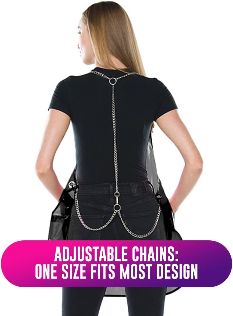 Colortrak Nothing to Hide, Transparent Stylist Apron, One-Size-Fits-Most, Adjustable Chains, Chemical and Waterproof, Vinyl - Image 4