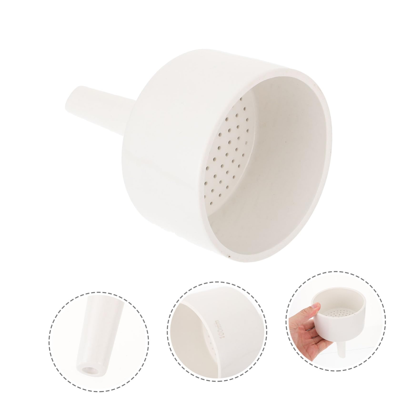 Imbuto Ceramico da Laboratorio 1 Pezzo Bianco Rotondo | Filtrazione Sperimentale, Struttura Durata Chimica Elevata, Strumento Tecnico per Ceramica