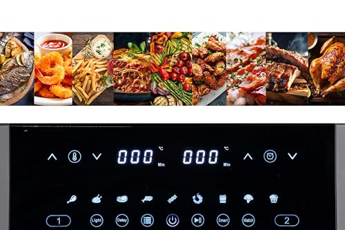 Linsar Dual Zone Heteluchtfriteuse met dubbele kamer, 8 liter, Air Fryer, 2 manden met kijkvenster, touchscreen, 9 voorinstellingen - 3000W - Afbeelding 4