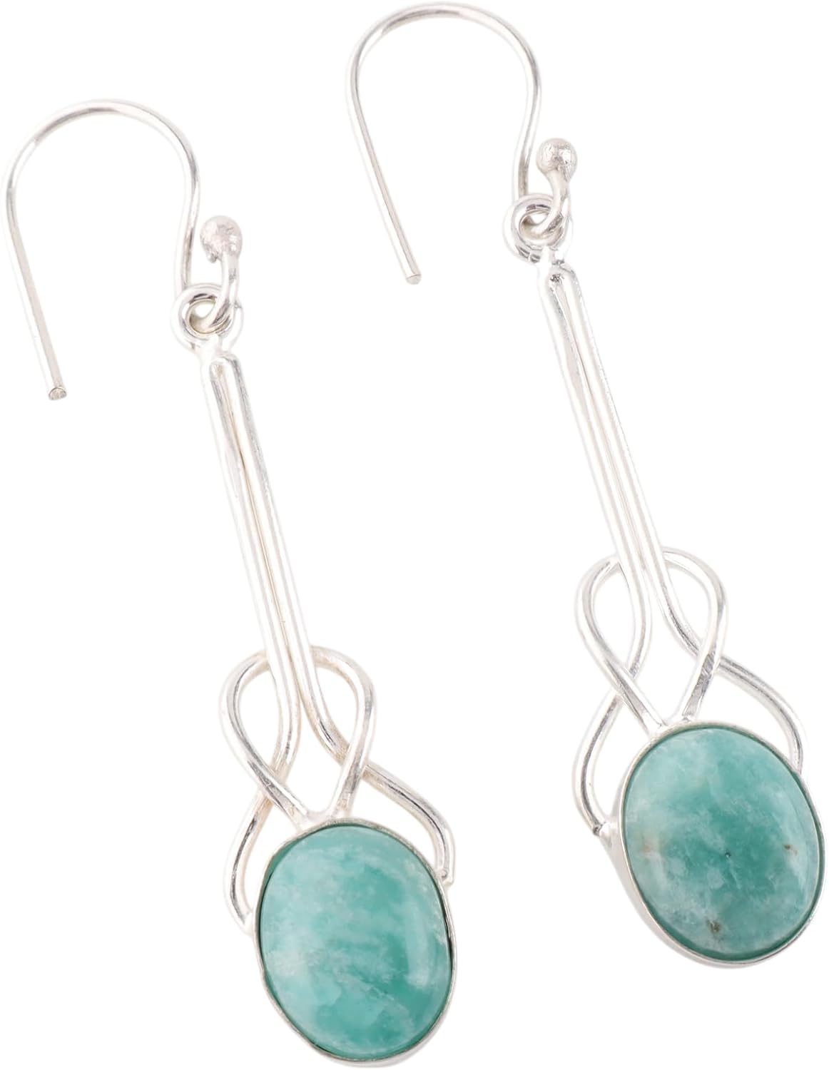 Dainty Gemstone 925 Sterling Silver Statement Handcrafted Bezel Set Earrings, 10X12mm Oval Cut Drop & Dangle Earrings For Mother, Healing Gemstone Earrings, Long Light Weight Jewelry For Gift