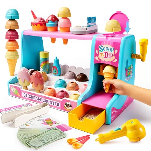 lalalark Ice Cream Maker Toy for Kids, Play Ice Cream Set...