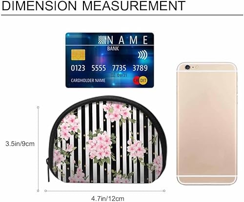 Miniatura 2 de IBILIU Monedero pequeño con diseño de manzanillas sobre fondo azul, mini, monedero, monedero, monedero, cambio, para mujeres y hombres, Moneda-013,