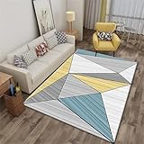 RUGMRZ Kuche Teppich Modern Abstrakter Geometrischer Rutschfester Wohnzimmer Schlafzimmerbereich Teppich Bodenschutzmatte Teppich Mehrfarbig Flurteppich Läufer Lang Teppich XXL Kuche Teppich Modern M