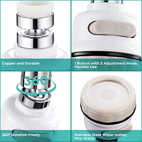 Kitchen Faucet Replacement Head, Movable Kitchen Sink Spray Head 360° Rotatable,Anti-Splash Sink Sprayer Faucet Nozzle Head,Water Saving Faucet Aerator,3 Modes Adjustable Faucet Adapter #TOP2