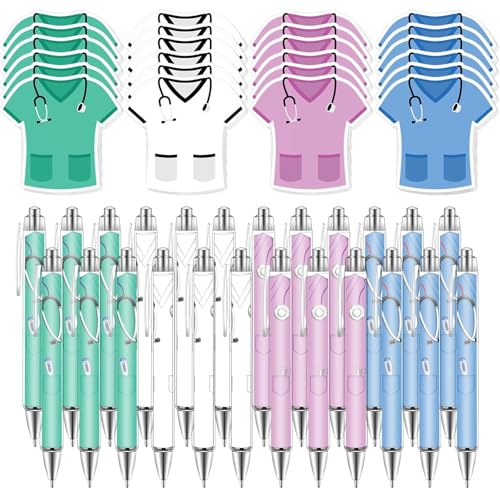 Bloc-notes autocollants pour infirmière avec stylo mémo médical et papeterie hôpital (48 pcs)
