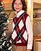 BOBOYOYO Boys Argyle Sweater Vest 100% Cotton V-Neck Vest Kids Uniform Sleeveless Sweaters for Children 5-12Y