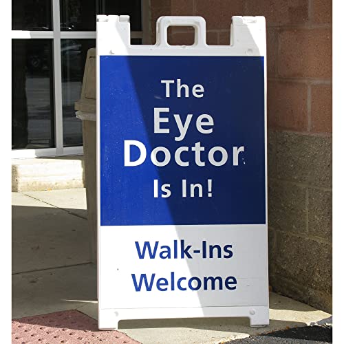 Plasticade 130Nsboxed Signicade Portable Storable Folding Heavy Duty Plastic A-Frame Double-Sided Sidewalk Sign With Locking Hinges, White #TOP7