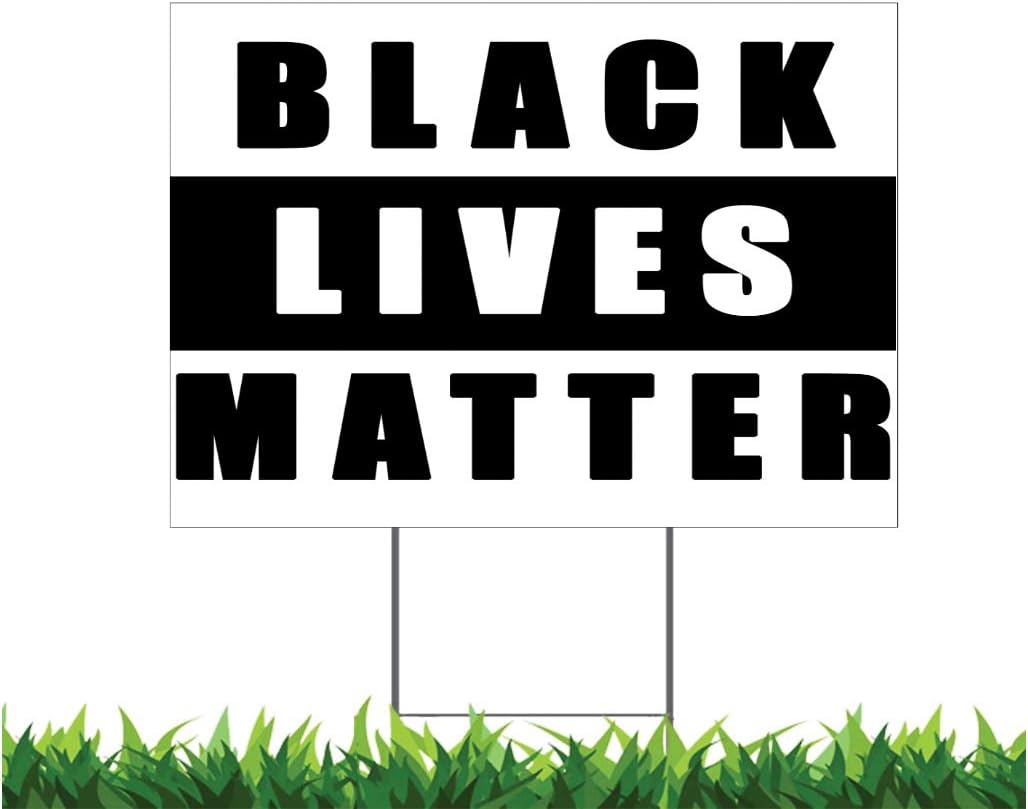 Debbie's Designs Black Lives Matter Black Out Tuesday 18x24-inch Yard Sign (Outdoor, Weatherproof Corrugated Plastic) Metal H-Stake Included