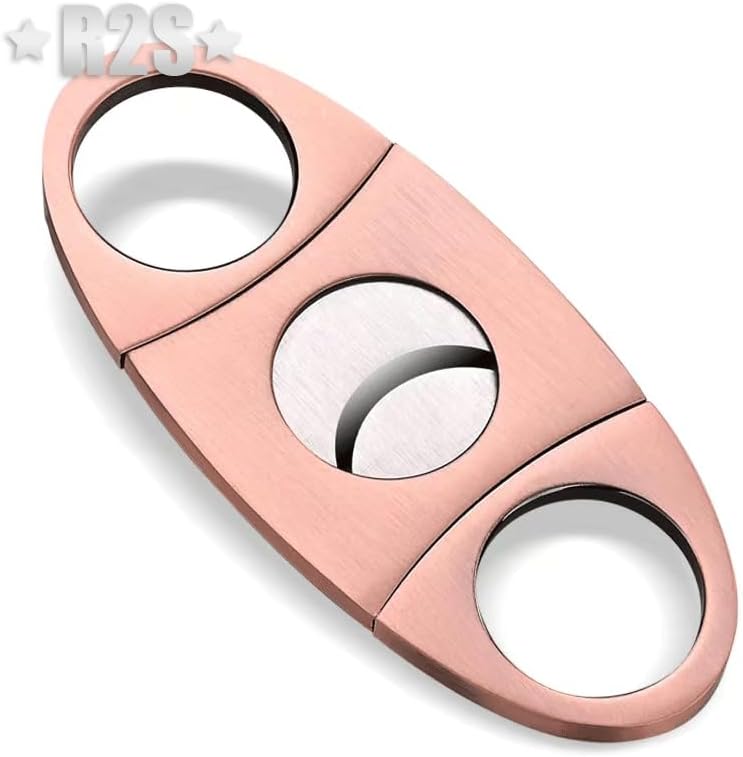 Cigar Cutter Stainless Steel Metal Classic Guillotine Scissors Puncher Slicer Portable Accessories Tool Case(B)