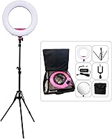 Vista 9 de Kit de luces de anillo [versión mejorada-0.7 in ultra delgado]-18 pulgadas, 3200-5600 K, anillo de luz LED regulable con soporte de luz, clip