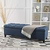 Christopher Knight Home Ottilie Fabric Storage Ottoman, Dark Blue, 17.75D x 51.5W x 15.75H