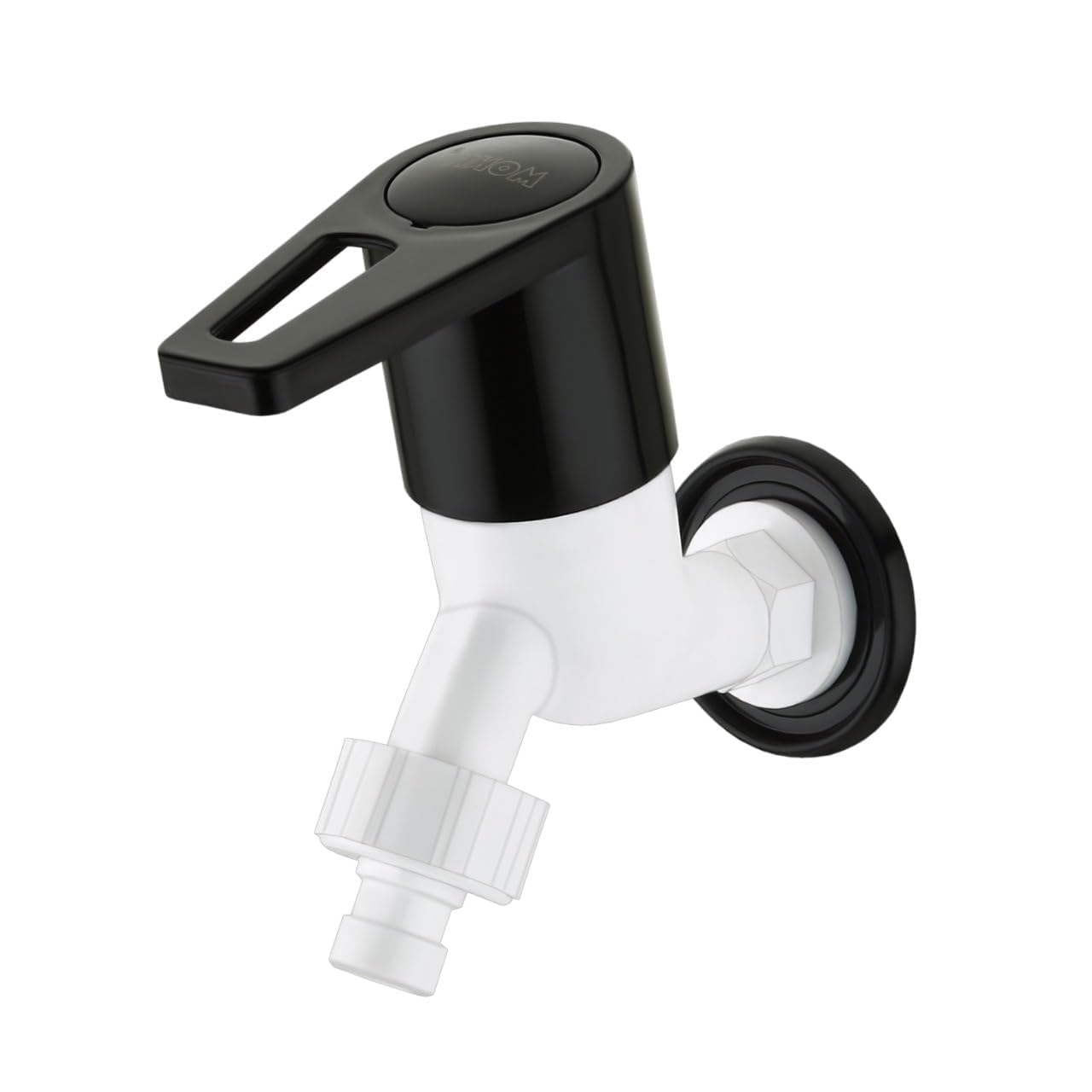 MONIT ABS Plastic Angle Valve Water Tap, Bib Cock for Wall Flange - Hot & Cold Water Tap for Kitchen & Bathroom with Teflon Tape (Eco Nozzel Tap) 1