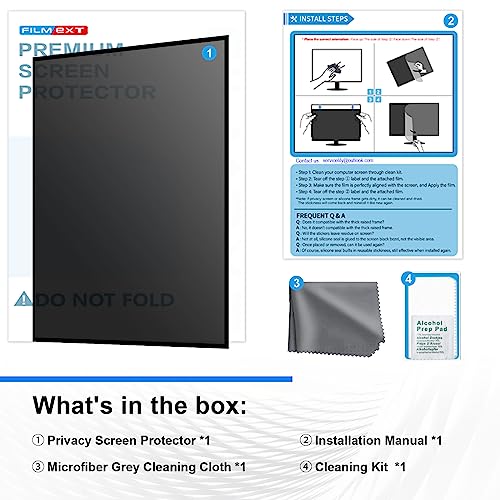 Image of FILMEXT 2026 Upgrade 23 Inch Computer Privacy Screen Filter | Monitor Privacy Screen for 16:9 All-in-One Desktop /Frameless Monitor, Bubble Free Anti Spy Blue Light Filter for Computer