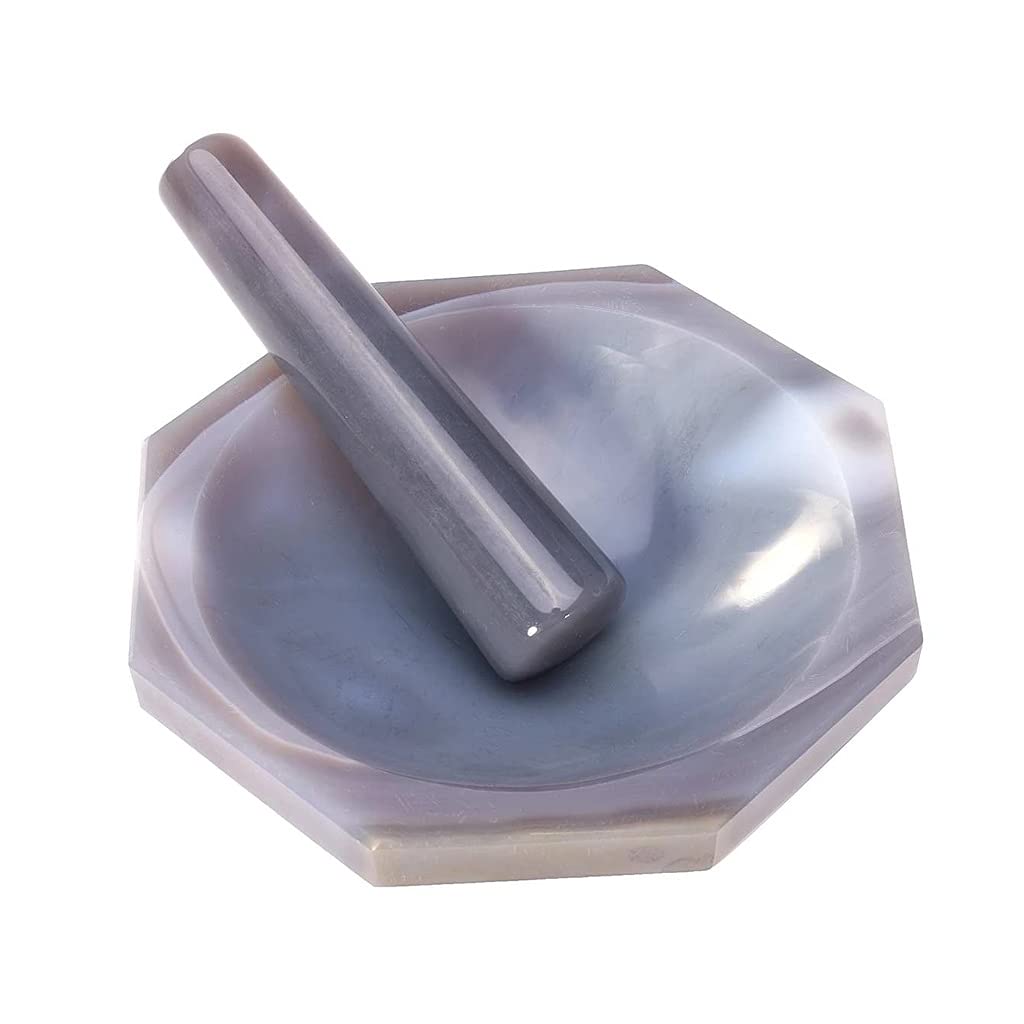 Natural Agate Spice Mills Mortar Grinder Set Handheld Seasoning Garlic Pepper Mixing Pot and Pestle Kitchen Tool