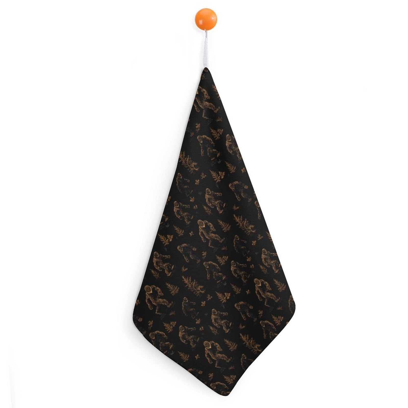 TXFBTRFSA Bigfoot Pattern Hand Towels with Hanging Loop Kitchen Towel Handkerchiefs Cleaning Cloths