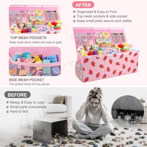 Image of Toy Box with Adjustable Divider Large Toy Chest Storage for Nursery Kidroom