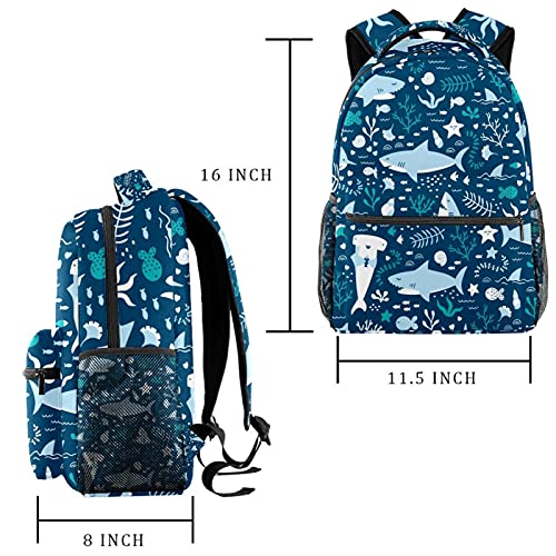 Sac à dos requin pour filles et garçons, cartable multicolore durable 40cm - 2
