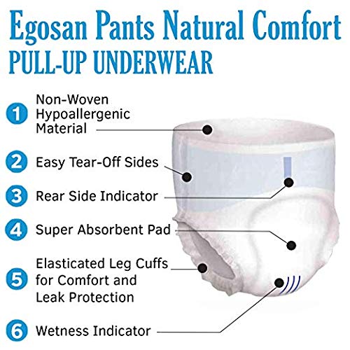 EGOSAN Super Incontinence Adult Pull Up Underwear Adult Diapers with Stretchable Waistband, Maximum Absorbency for Active Men and Women (Extra-Large, 14-Count) - Thumbnail 4