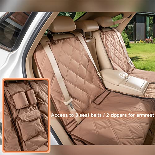 Yeenis Soft-Feeling Bench Seat Cover For Back Seat Protector, Waterproof And Washable Back Seat Dog Cover Fits For Most Cars, Trucks And Suvs (Tan) #TOP2