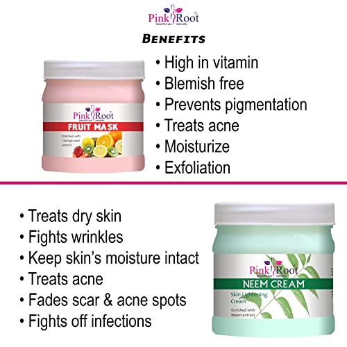 Image of Pink Root Fruit Mask 500gm with Neem Cream 500gm