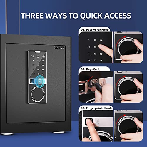 Hsdys Deluxe Biometric Fingerprint Safe, Home Security Safe Box With Digital Touch Screen Keypad, Storage Documents Jewelry Valuables(1.43 Cubic Feet,Black)…… #TOP2