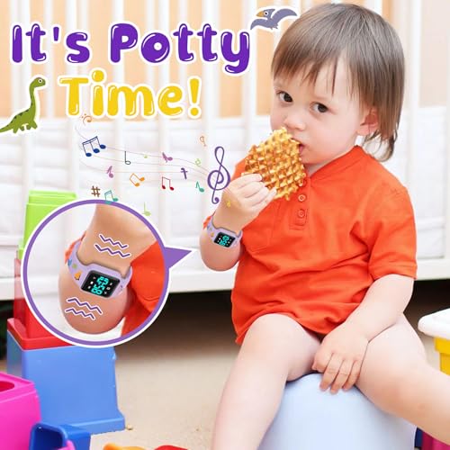 Potty Training Watch for Toddlers & Kids with Countdown, Flashing Lights, Fun Music or Vibration Alerts - Waterproof Interactive Toilet Training Reminder for Boys & Girls Ages 2-92