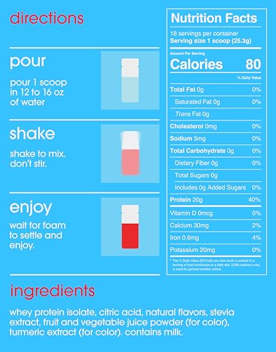 Image of GRAMMS Clear Protein Powder | 20G Whey Isolate | Gluten Sugar Lactose Free | Tropical Punch | 18 Servings