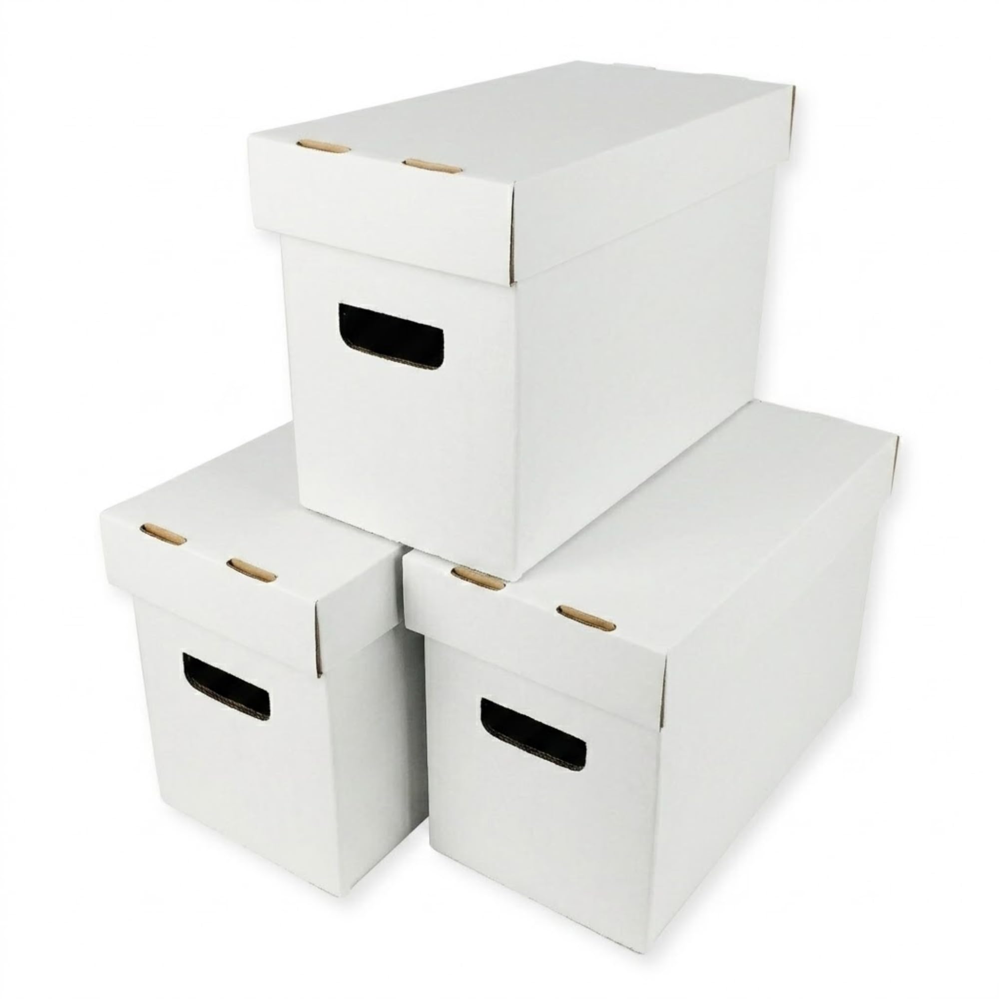 Max Protection (3 kurz Comic Aufbewahrungsboxen – Jede Box FASST 150–175 Comic Bücher – Brilliant Weiß | 90.7 kg Test Wellpappe, doppelt verstärkt, werkzeuglose Montage, hält 150-175 Silberzeit/Moderne Comics, Made in USA