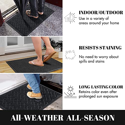 Yimobra Outdoor Door Mat, Heavy Duty Water Absorbent Mud Resistant Easy Clean Entry Outdoor Mats,Non Slip Backing - Image 3
