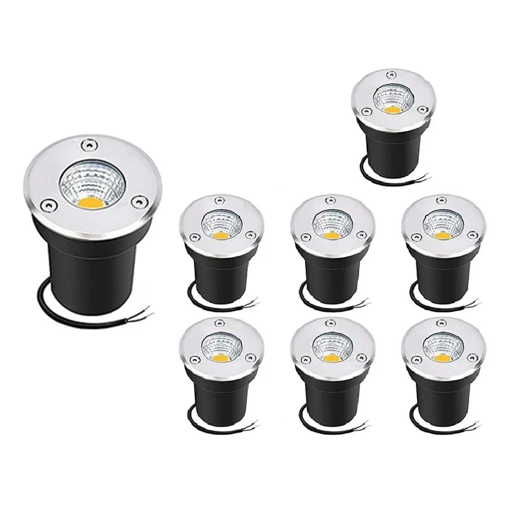 CTRLZS 8-Pack 3W Underground Garden Path Spotlight Light Embeddable Underground Lighting 85-265v Waterproof Garden Lighting