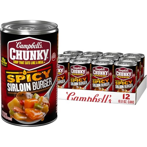 Campbell's Chunky Soup, Spicy Sirloin Burger Soup, 18.8 Oz Can (Case of 12)