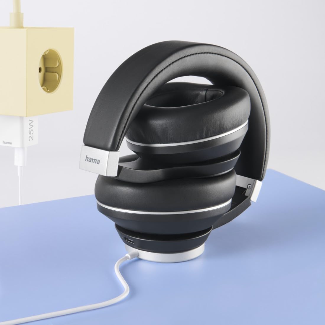 Hama Cuffie Bluetooth Passion Voyage (Over Ear, Cancelling del rumore, ricarica wireless, cuffie con microfono, con funzione touch, cuffie Bluetooth, cuscinetti auricolari) nero