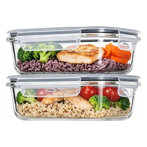Image of Vtopmart 2Pack 22oz Glass Storage Containers with Lids