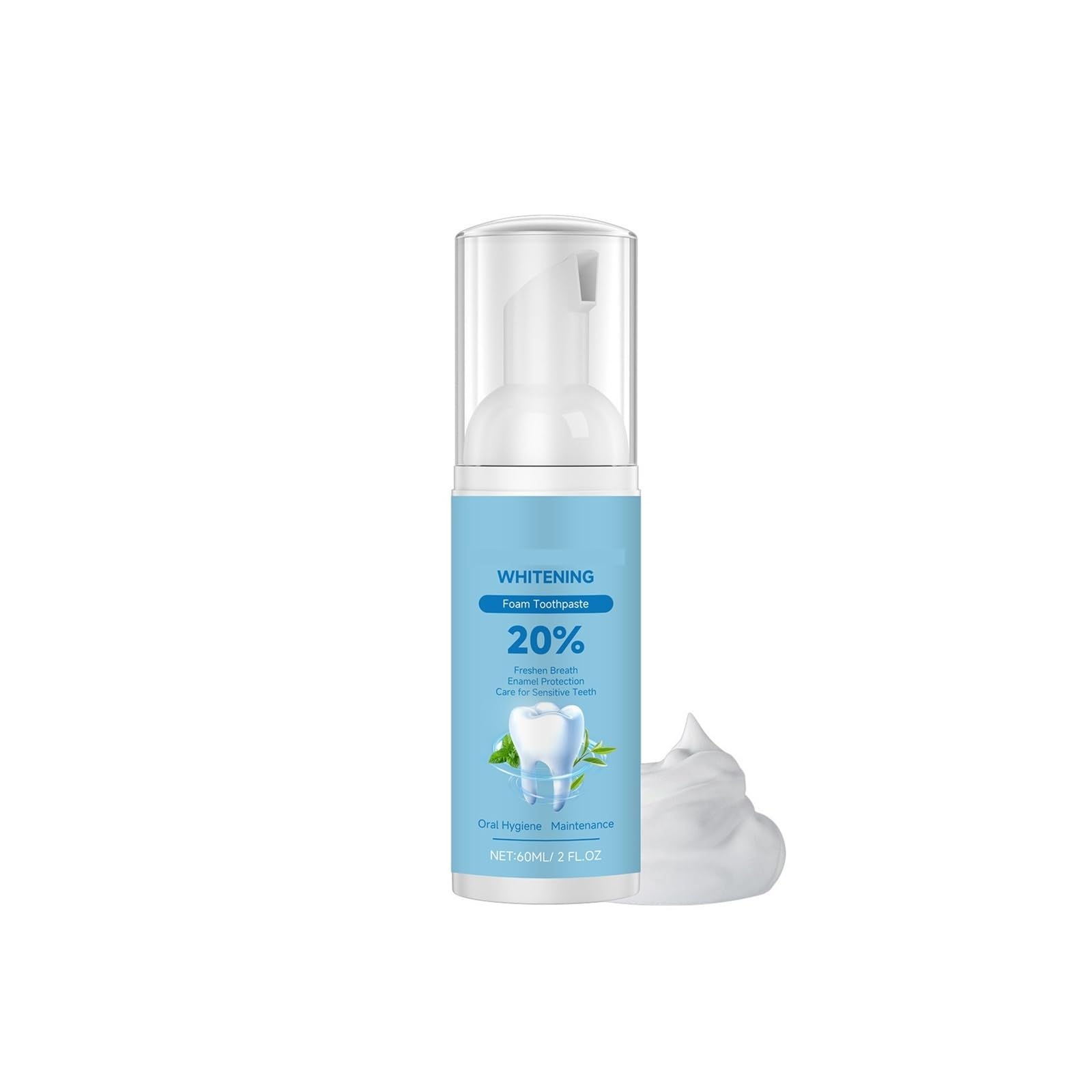 Mousse Dientes Frescos Y Limpios 60ml | Limpiador bucal en espuma, de fácil aplicación en dientes y lengua(3pcs)