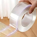 1Roll Double Sided Super Strong Nano Tapes Waterproof Reusable Strong Adhesive Traceless Tape Home Office Supplies (1m*1cm)