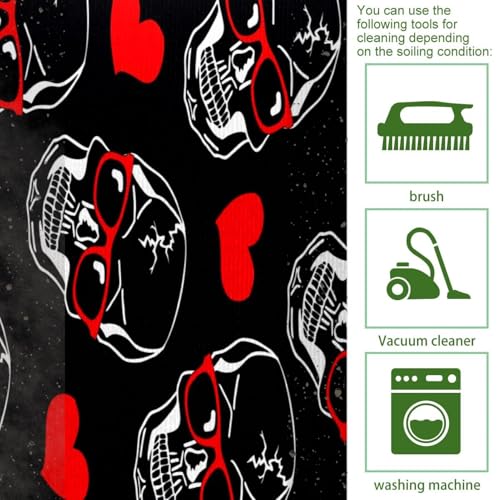 Alfombra lavable de cocina de dos piezas con diseño resistente de calaveras 4