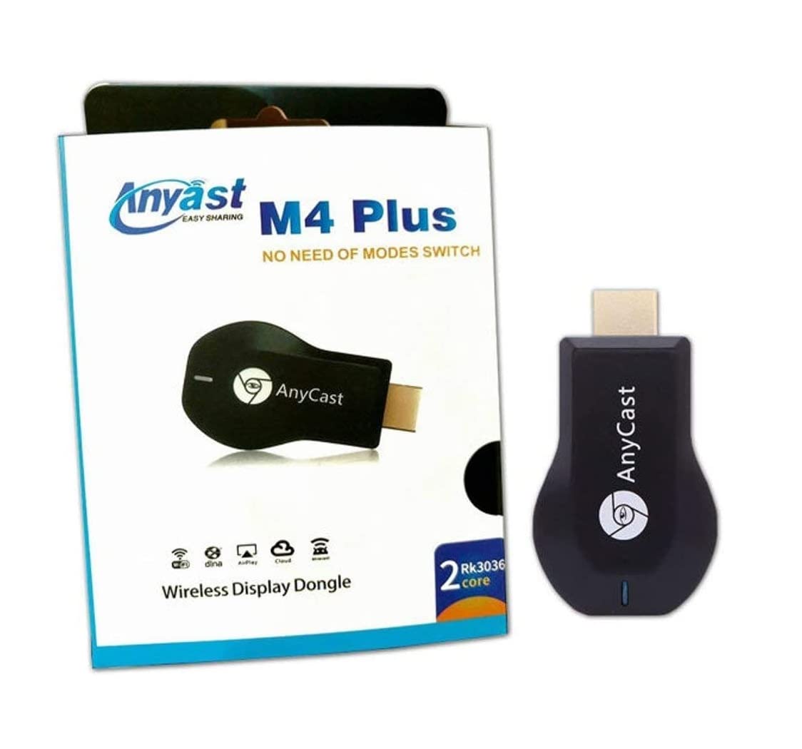 eTECH Dongle M4 Plus WiFi Wireless Display 4K/Cast HDMI Dongle For LED TV Screen Mirroring Device For Mira-Cast, Screen Mirroring/Airplay/DLNA/Netflix/Spotify For Android/iOS - Black