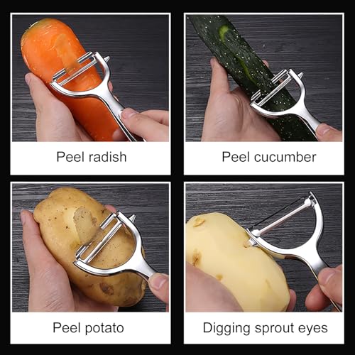 YPYMOD Potato Peeler, Y Peeler, Stainless Steel Peeler, for Kitchen Vegetables Fruits(Silver) - Image 6