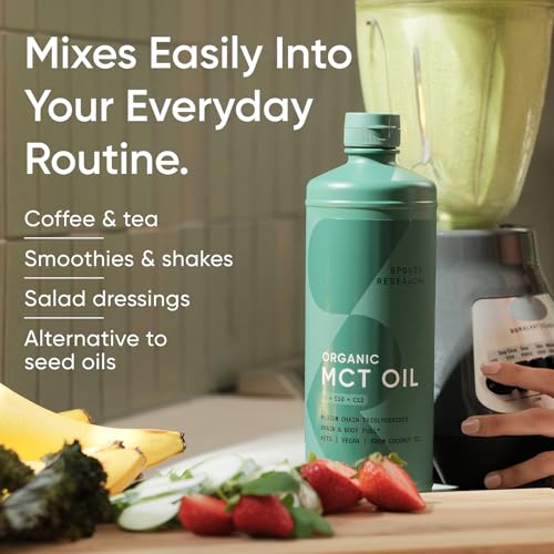 Image of Sports Research Keto C8 Organic Coconut MCT Oil 16oz, Unflavored