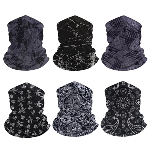 Image of 6-Pack Balaclava Face Mask for Men & Women - UV Protection Neck Gaiter, Multi-Use Cycling Mask & Breathable Headband