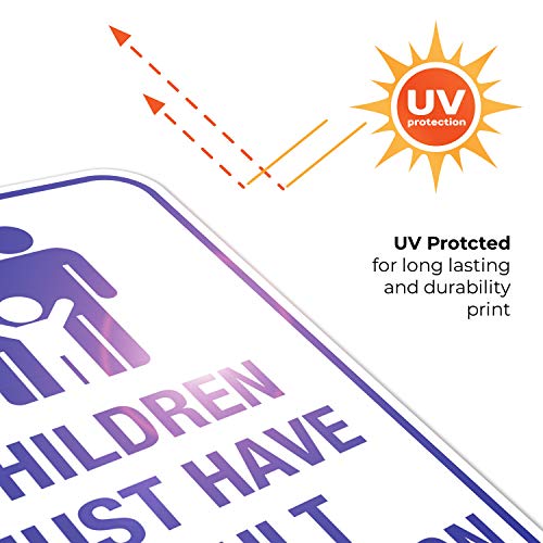 Cartel de aluminio 12x18 “Children Must Have Adult Supervision” miniatura 7