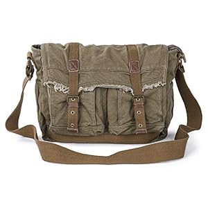Gootium Canvas Messenger Bag – Vintage Shoulder Bag Frayed Style Boho Purse
