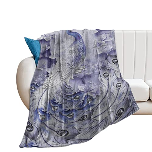 Couverture de voyage flanelle paon le cadeau de pendaison de crémaillère idéal