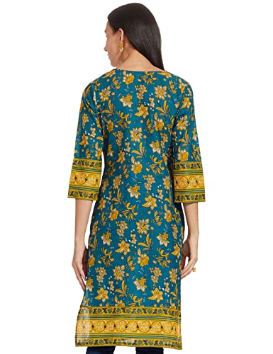Image of Rangriti Womens Round Neck Printed Kurta