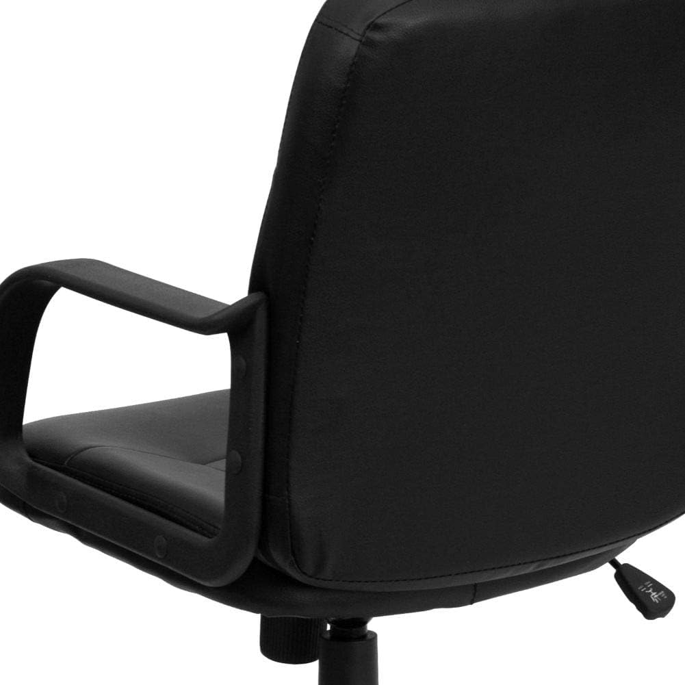 Flash Furniture Paulson Mid-Back Black Glove Vinyl Executive Swivel Office Chair with Arms