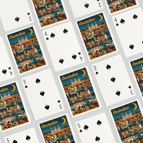 Lantern Press Amsterdam Retro Skyline Naipes Poker miniatura 4