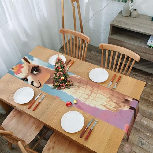 Chemin de table rustique pour déco automne et repas de Noël festif avec franges - 2