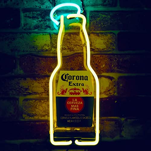 Beer Bottle Neon Signs Real Glass Neon Lights for Wall