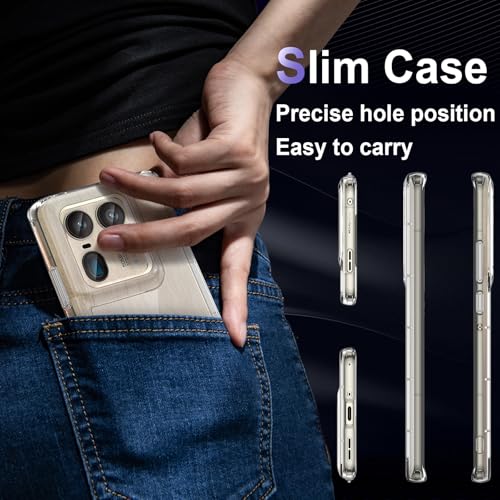 Image of Case for Motorola Edge 50 Ultra, Military Grade Drop Protection Phone Case, Yellowing Resistant, Anti-Scratch Hard PC Back, Shockproof Hard Ultra-Thin Protective Cover, Clear