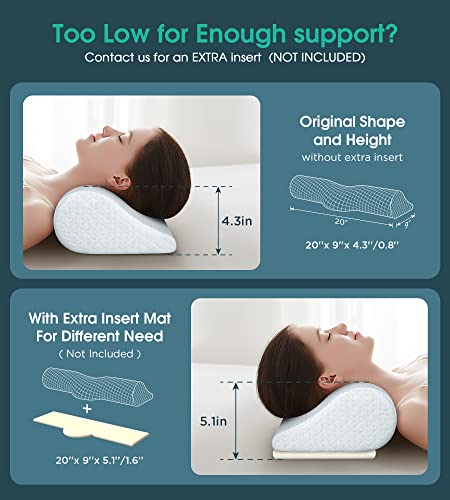 Cervical Neck Pillows For Pain Relief Sleeping, High-Density Memory Foam Pillow Neck Bolster Support Pillow Neck And Shoulder Relaxer, Neck Decompression Devices Orthopedic Roll Pillow For Bed Office #TOP3